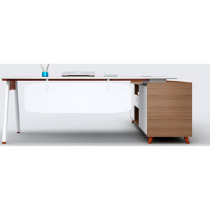 Escritorio ejecutivo de lujo moderno Boss Secretary en forma de L para ordenador, mesa de oficina y silla, juego de muebles con almacenamiento para el hogar - Product Image 3