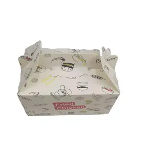 Toptan özel logo beyaz gıda sınıfı kızarmış tavuk ambalaj kutusu