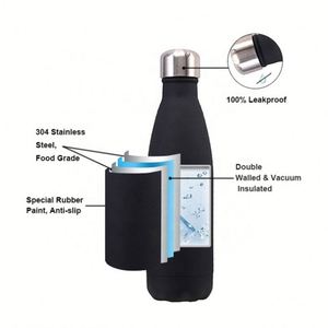 Bouteille isotherme en acier inoxydable à double paroi sous vide, forme cola, 500 ml/750 ml/1000 ml, pour le sport - Product Image 3