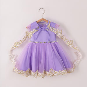 Robe de princesse pour anniversaire de bébé fille élégante robe tutu de baptême blanche brodée de fleurs et perlées <span class=keywords><strong>Costume</strong></span> de soirée pour enfants - Product Image 5