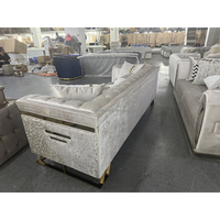 Fauteuil d'angle moderne carré capitonné en chenille, rembourré en mousse, fauteuil individuel de luxe avec pieds en métal doré pour salon