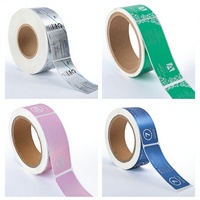 Étiquettes autocollantes en rouleau personnalisées avec logo imprimé, découpées, pour emballage industriel, en papier d'art, vente en gros