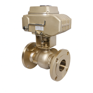 Vanne à bille électrique COVNA Hk60-Q-TF DN80 3 pouces 3 voies à port en L 24V CC en acier inoxydable CF8M type bride motorisée - Product Image 3