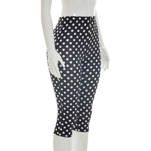 Viviblook J26PT151 Pantalon d'été pour femme, nouveau pantalon court décontracté à taille mi-haute imprimé à pois - Product Image 3