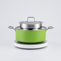Chauffe-soupe vert 5L Bain Marie, marmite à soupe isolée à double paroi pour hôtel du Moyen-Orient, restaurant, buffet, traiteur