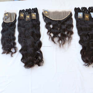 Vendeurs de cheveux vierges bouclés naturels Extension de cheveux humains indiens droits et raides Faisceau de cheveux 100% naturels bruts du temple indien avec Hd F - Product Image 2