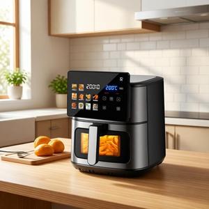 Friteuse à <span class=keywords><strong>air</strong></span> numérique intelligente électrique en acier inoxydable HY 4200W 10L avec 12 préréglages et écran tactile LCD - Product Image 3