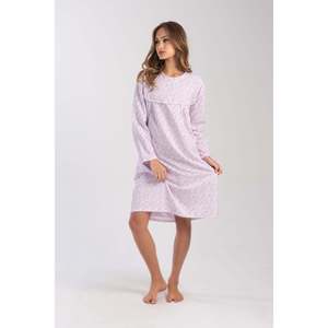 Chemise de nuit en coton à manches longues pour femme Mesta, vêtements de nuit classiques et doux, bleu - Product Image 1
