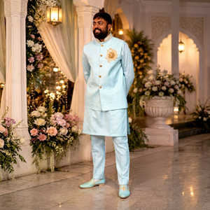 NOIIR PIGEON Kurta Lila para Hombre, Diseño Tradicional, Algodón Resistente a las Arrugas, Corte Holgado, para Bodas - Product Image 1