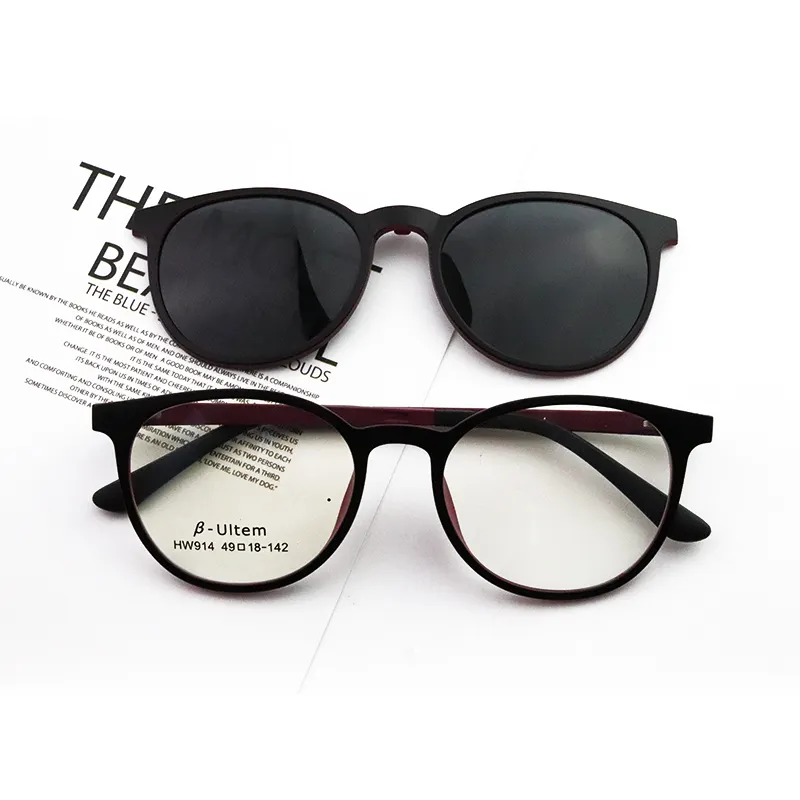 2021 neuer Stil Keine MOQ klassische Doppel linsen Clip linse optische Brille plus Sonnenbrille