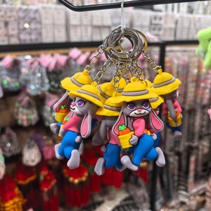 Cartoon Silicone <b>Keychain</b> Zinc Alloy Non-Toxic For Kids And Girls Car Bag Pendant Small Gift Valentine's Day Children's Day - Product Image 3