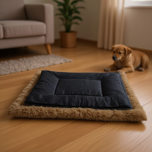 Cama para Mascotas de Doble Uso, Negra, de Algodón Largo y Esponjoso, con Características para Invierno y Verano, de Doble Cara - Product Image 2