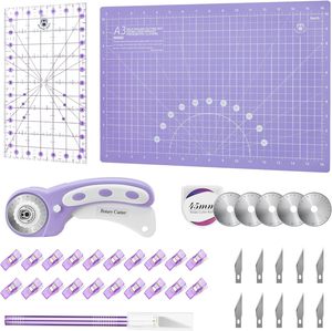 Ensemble de <span class=keywords><strong>tapis</strong></span> de <span class=keywords><strong>découpe</strong></span> rotatif A1 A2 A3 A4 comprenant un <span class=keywords><strong>tapis</strong></span> auto-cicatrisant 6 x 12 pouces, une règle antidérapante, un coupeur rotatif de 45 mm, une lame rotative de 45 mm - Product Image 2