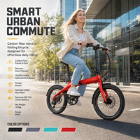 Vélo électrique pliable fiable en fibre de carbone, autonomie 31-60 km, avec système de propulsion électrique