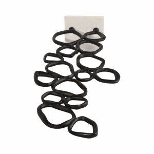 Scultura Astratta in Metallo con Anello, Statua con Base in Marmo, Decorazione per la Casa, Figurina Ornamentale, Accento per Scaffale e Tavolino da Caffè - Product Image 6