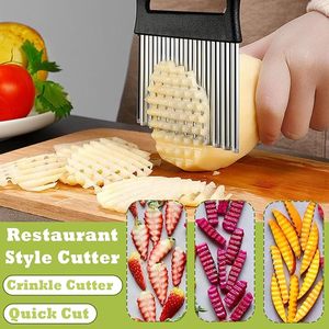 Multifunctional Manual Stainless Steel Food <b>Vegetable</b> Cutter Potato Slicer Wavy Crinkle Cutter French Fry Dicing Metal ZL-1213 M - Product Image 4