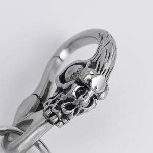 Porte-clés en acier inoxydable avec breloques tête de fantôme pour hommes, accessoires de style hip-hop, porte-clés promotionnel - Product Image 6