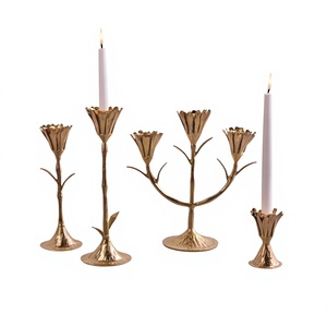 Golden iron <b>Leaf</b> Candle Stand Fancy Home Decoration Durable Design for Indoor <b>Lighting</b> - Product Image 3