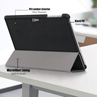 Étui pour clavier en cuir PU pour tablette Microsoft Surface Pro 7 Plus/7/6/5/4 12,3 pouces, protection d'écran pour Surface Pro 9/8/x