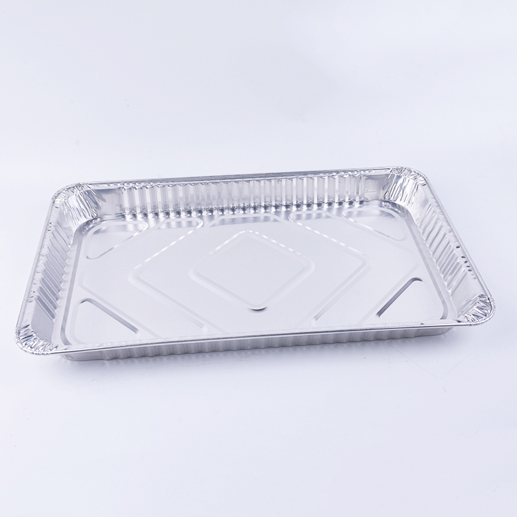 Grands plateaux rectangulaires europe, plateaux de service jetables en aluminium Recyclable