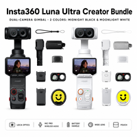 Ensemble Insta360 Luna Ultra Creator Midnight Black avec caméra double Leica, stabilisateur, vision nocturne, Nightshot, carte mémoire 8K 256 Go incluse