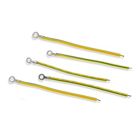 Câble Pigtail Jaune-Vert 18AWG avec Borne Annulaire 4,2 mm pour Fil de Terre 600V VW-1 FT1 105 ° Cuivre étamé pour l'automobile solaire OEM