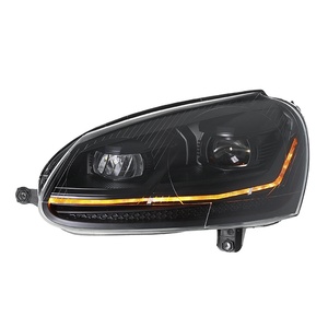 Conjunto de Faros Delanteros Modificados Golden Eye de Doble Color LED para Golf 5 03-11, Luces de Circulación Diurna LED de 12V - Product Image 2