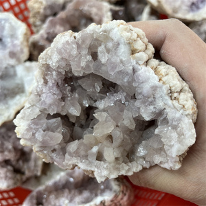 Yeni varış toptan yüksek kalite doğa ham kristal pembe ametist Geode küme satılık - Product Image 6