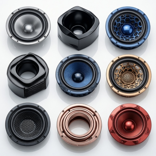 3/4/5-axis CNC Machining Milling Drilling Services for Complex Aluminum Stainless Steel Anodized Component Speaker Housing