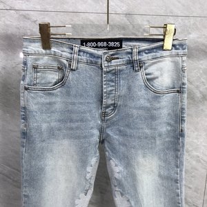 Pantaloni da <span class=keywords><strong>uomo</strong></span> di design dritto di alta qualità impilati <span class=keywords><strong>Skinny</strong></span> Slim Fit in Denim Black Tag consumed Wash <span class=keywords><strong>Jeans</strong></span> da <span class=keywords><strong>uomo</strong></span> smarriti - Product Image 2