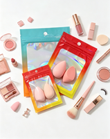 Faible MOQ 100 pièces – Sacs personnalisés en Mylar holographique avec fermeture éclair transparente, pochettes d'emballage en aluminium pour aliments et produits de détail