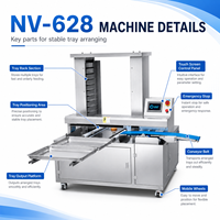 Nouvelle machine de tri et de chargement de plateaux électrique à commande PLC NV-628 haute vitesse pour ligne de boulangerie, traitement automatique de gâteaux, pâtisseries et farine