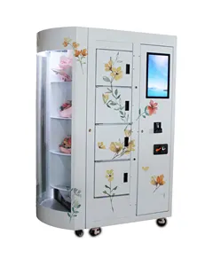 Mesin Penjual Layanan Mandiri Bunga Mawar Segar, dengan Kendali Jarak Jauh Jendela Transparan Menunjukkan Sistem Pendingin
