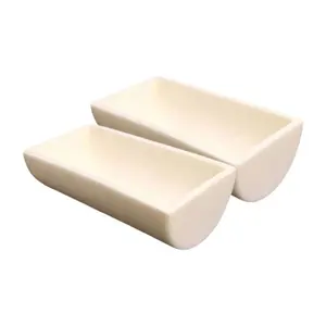 High temperature metal assaying mining assay alumina ceramic boat crucible with semicircular bottom evaporation Boat