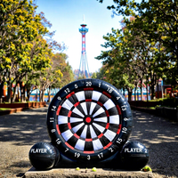 Vente en gros de fléchettes de football gonflables de grande taille en PVC noir écologique, jeu de sport de plein air, fléchettes de football