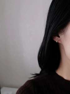 Vente en gros 2021 japonais coréen Mini boucles d'oreilles femme mignon rétro français vague bord 9k Ture or boucles d'oreilles nouveau KJ446 Design - Product Image 4