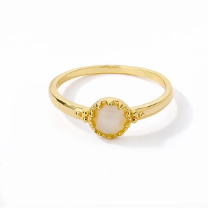 여성용 반지 18K 금 도금된 구리 반지 레트로 오팔 반지 - Product Image 5