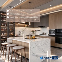 Meuble de cuisine moderne Alvin gris et noir en contreplaqué, ensemble en L avec vitrine et éclairage LED pour villa et appartement