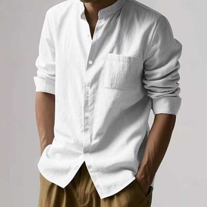 <span class=keywords><strong>เสื้อ</strong></span>เชิ้ตผ้าลินินปักลูกปัดสไตล์จีนใหม่ ปี 2025 สำหรับฤดูใบไม้ผลิ/ฤดูใบไม้ร่วง แขนยาว <span class=keywords><strong>คอ</strong></span>ตั้ง ระบายอากาศได้ดี สวมใส่สบาย - Product Image 4