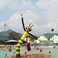 Homme-tube gonflable géant personnalisé en forme d'abeille, Sky Dancer publicitaire pour la promotion et la décoration