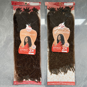 Cheveux synthétiques Marley Twist <span class=keywords><strong>Meche</strong></span> 3X pré-séparés Afro Kinky en vrac pour tresses Spring Twist, Cuban Twist et extensions de cheveux Marley - Product Image 3
