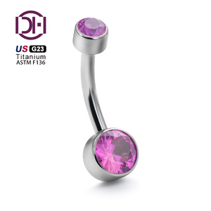DFARS Compliant US Importações de Materiais G23 Titanium Alloy Navel Ring Espelho Polimento Umbigo Nail Piercing para Umbigo Nariz Orelhas - Product Image 3