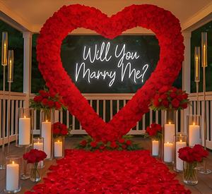 S33 Soporte de Flores en Forma de Corazón para Decoración de Bodas, Arreglo Floral para Pedida de Mano, Corazón de Flores para Decoración de Eventos - Product Image 1