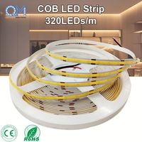 Bande lumineuse LED COB fine de 8 mm, 24 V, 320 LED/m, 4000 K, blanc neutre, sans points, pour plafond suspendu