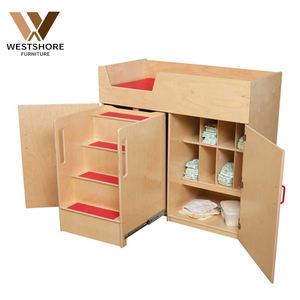 <span class=keywords><strong>Table</strong></span> à <span class=keywords><strong>langer</strong></span> Montessori pour bébé avec étagères <span class=keywords><strong>de</strong></span> rangement et armoire pour garderie, crèche, école maternelle, mobilier pour le soin des couches <span class=keywords><strong>de</strong></span> bébé - Product Image 1