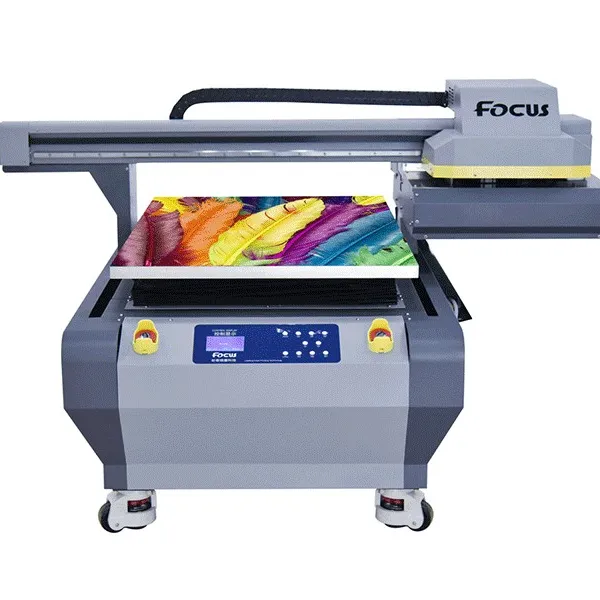 Focus A1 Printer Flatbed UV Printer UV Inkjet 6090 pencetak Flat Bed dengan EPS I3200 kepala cetak ukuran 60 90cm disediakan 220V