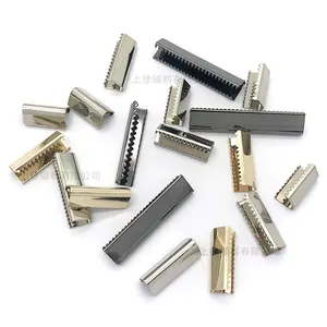 High quality belt tail tip brass belt accessories toothed clothing rectangular metal tail clip