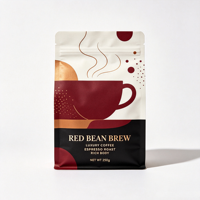 Bolsa de Almacenamiento de Café con Fondo Plano y Cierre de Ocho Lados, con Válvula de Desgasificación de Aire, Impresión UV Personalizada para Marcas de Café