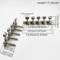 Bulk Supply Original Factory 5 Units Double Hole Round Head Tuning Pegs Accessories for Folk Classical Guitar 10 String Banjo