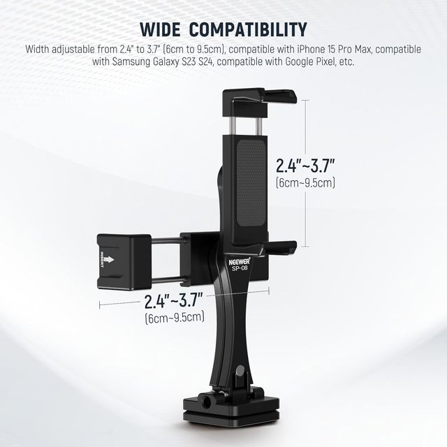 NEEWER SP-08 Metal Phone Tripod Mount Adapter with Arca QR Base